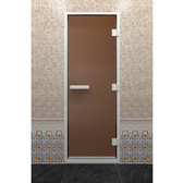 Дверь для хамама стеклянная DoorWood Бронза матовая, 70×210